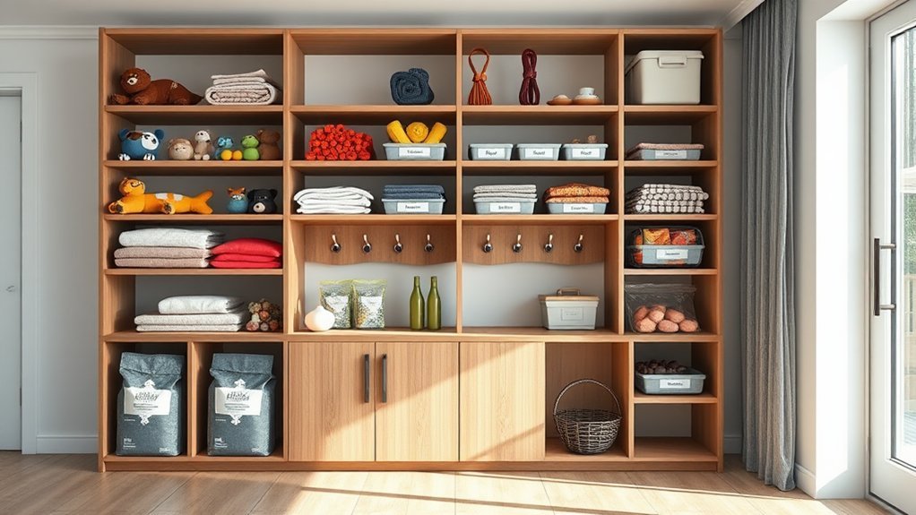 organize pet supplies efficiently