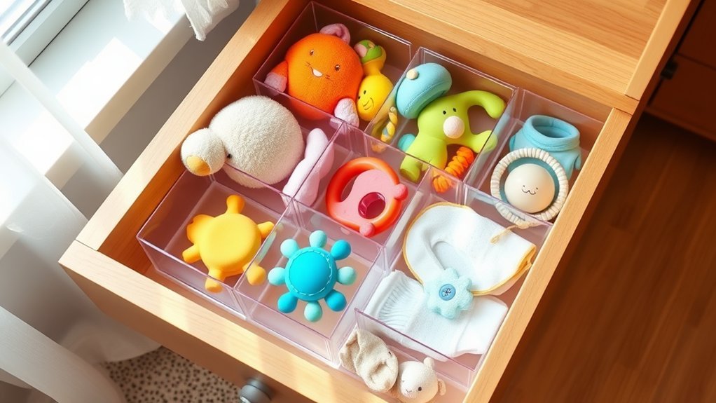 organized baby item storage