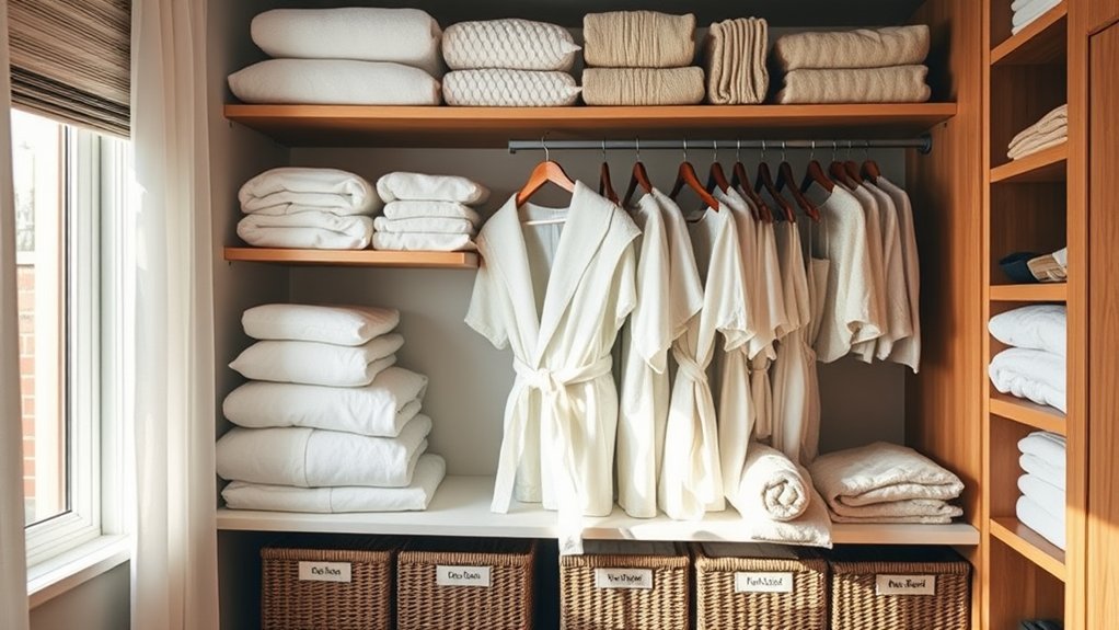 organized guest room closet