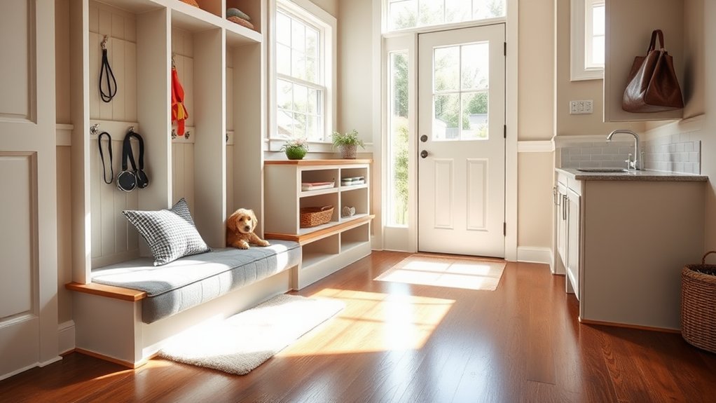 pet friendly mudroom organization