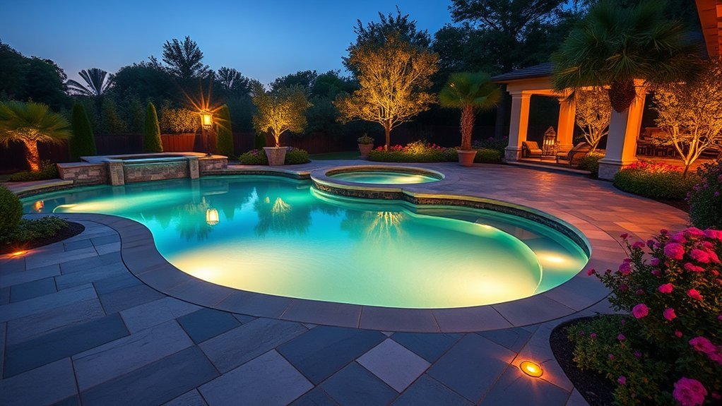 pool area ambient lighting