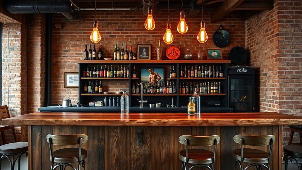 reclaimed wood bar counters