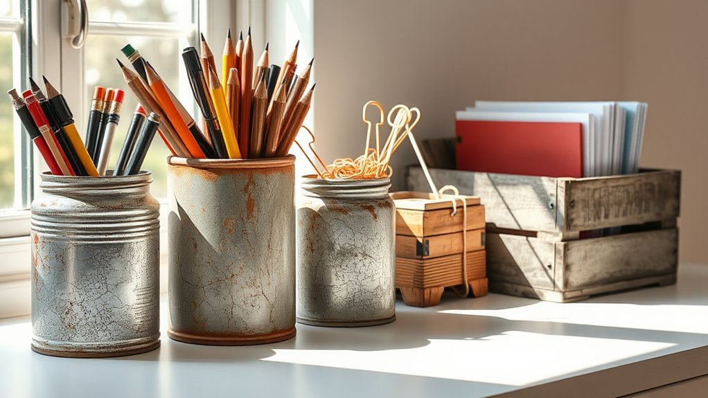 repurposed containers for organization
