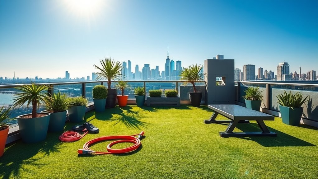 rooftop gym with turf