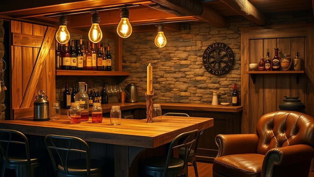 rustic basement bar essentials