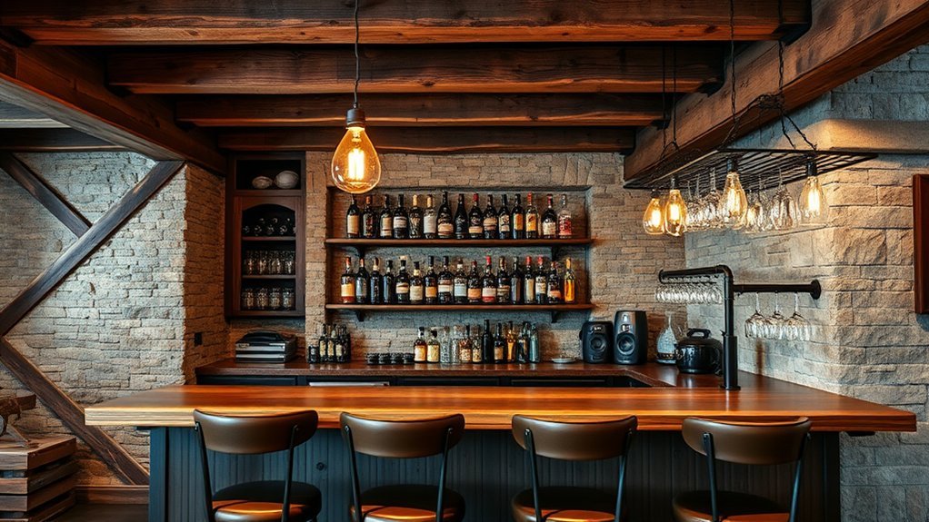 10 Rustic Home Bar Ideas for Your Basement Space