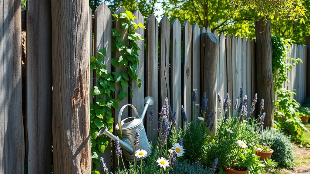 rustic fences enhance gardens