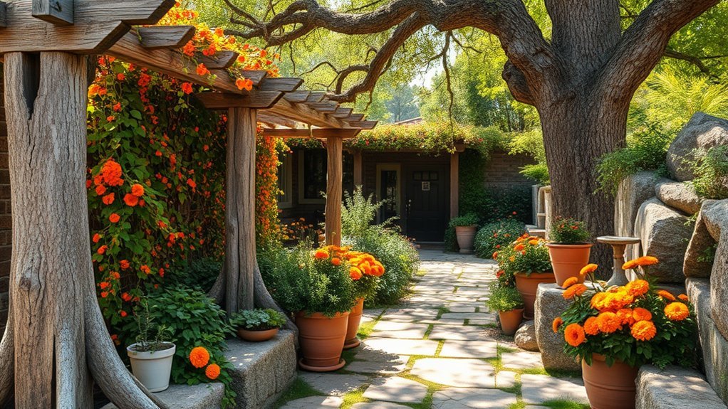 rustic garden texture colors