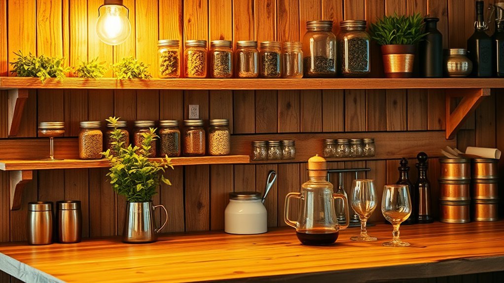 rustic mason jar storage
