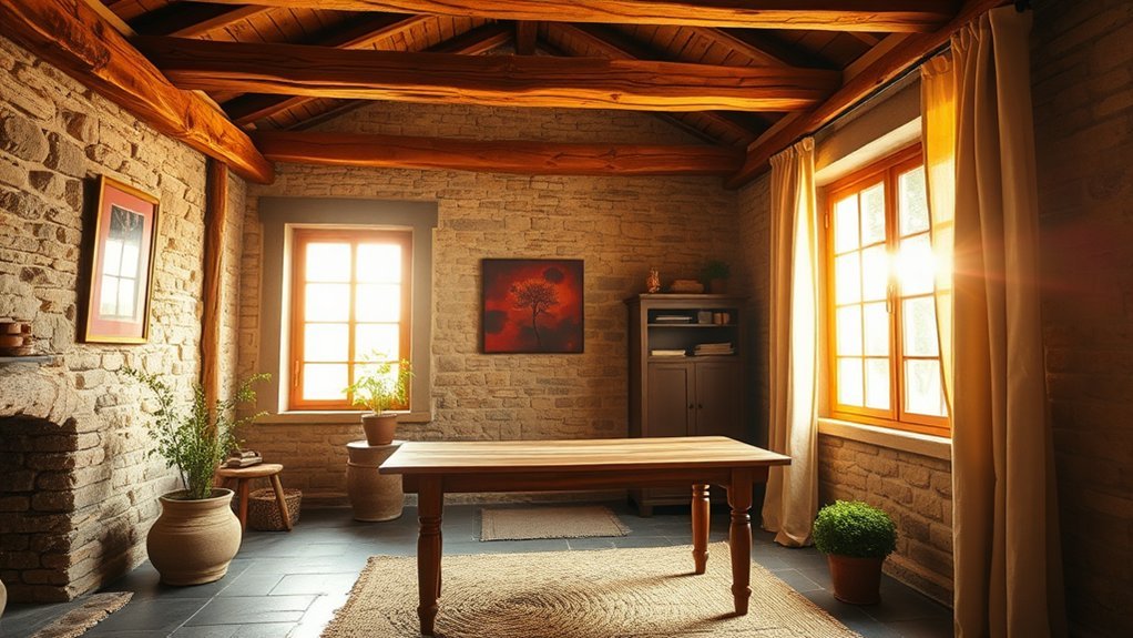 rustic natural materials office