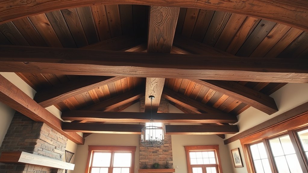 rustic reclaimed wood beams