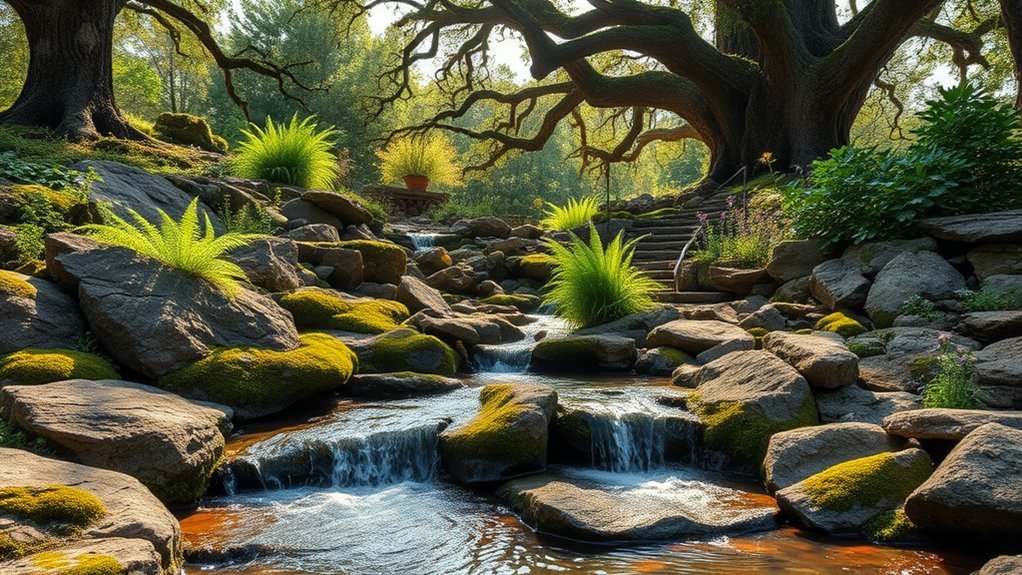 rustic stream bed landscape