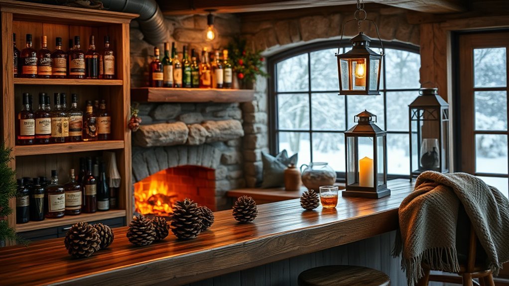 rustic warmth for bar