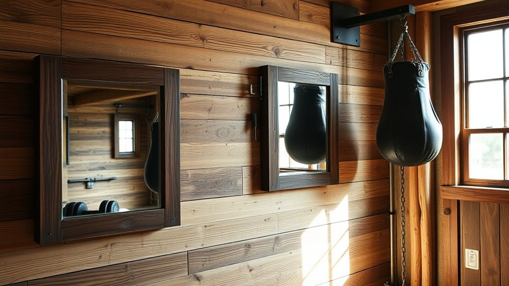 rustic wood framed mirrors charm