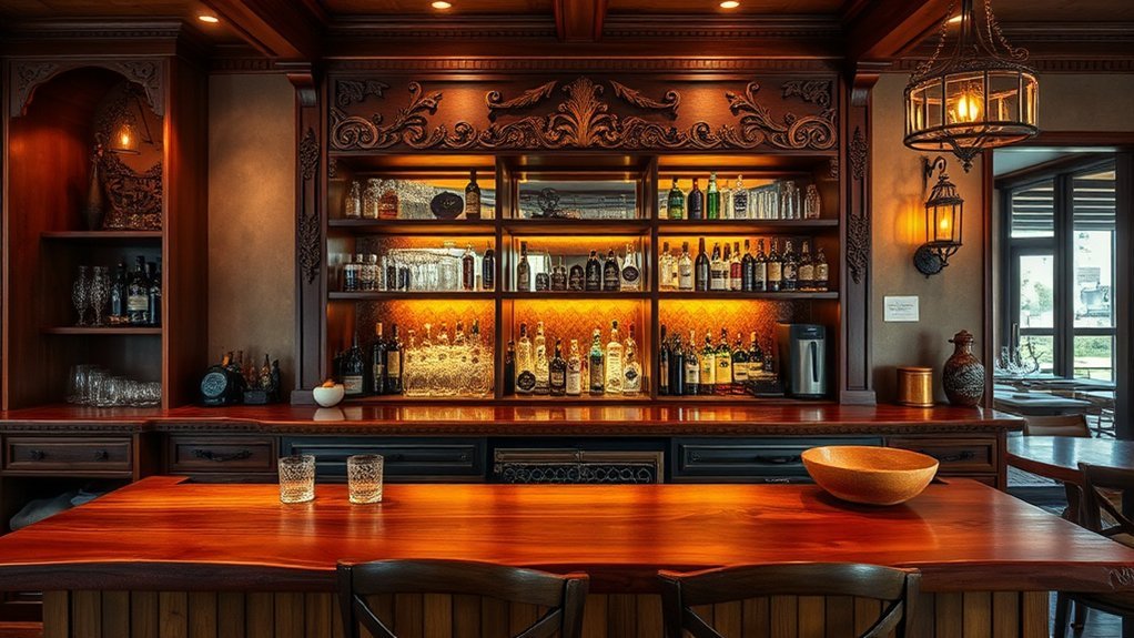 salvaged teak vintage bar shelf