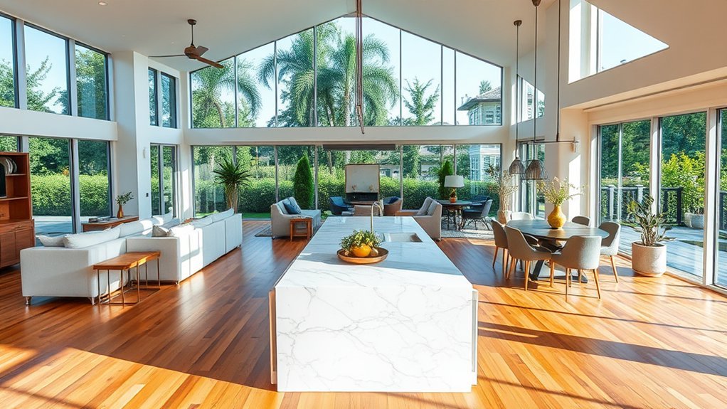 seamless open floor entertaining