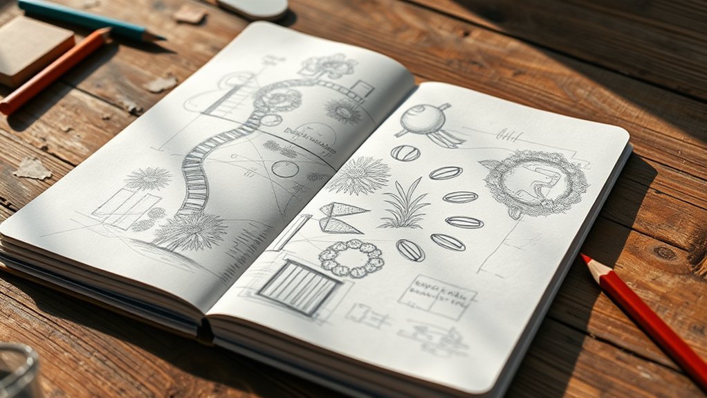 sketching landscape design ideas