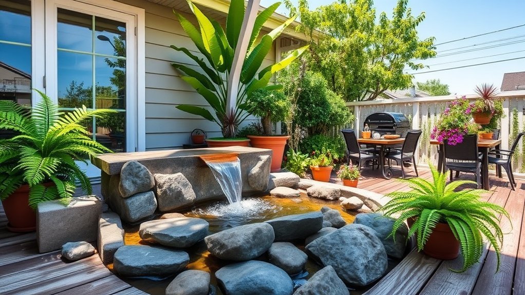 soothing patio water features