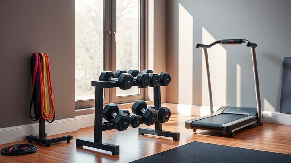 space saving adjustable dumbbells