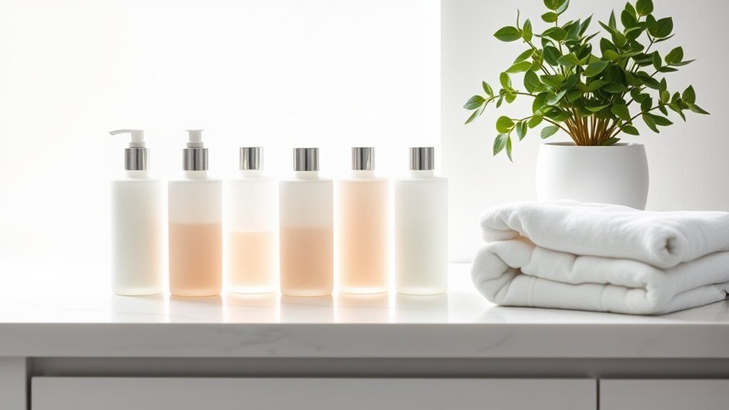 streamlined shower bottle organization