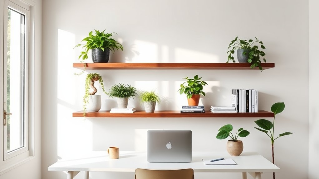 stylish functional floating shelves
