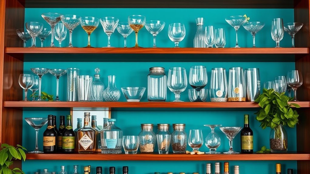 stylish glassware open shelving