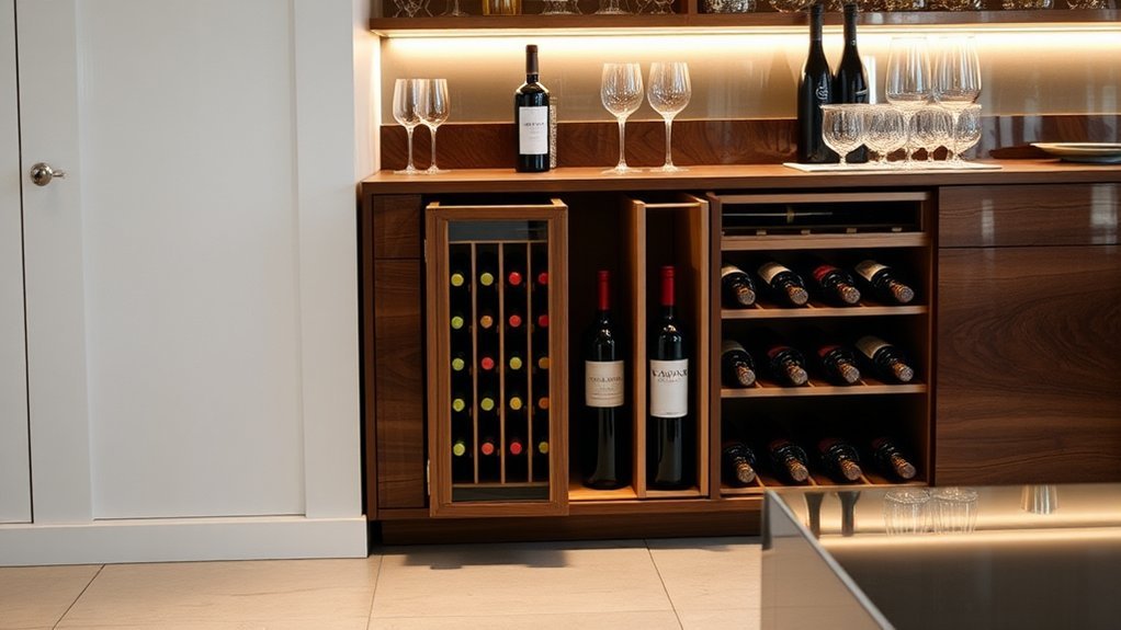 stylish hidden wine storage