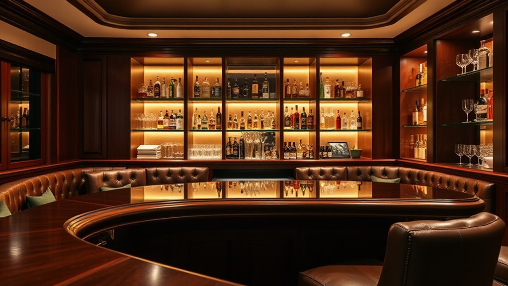 stylish home bar display