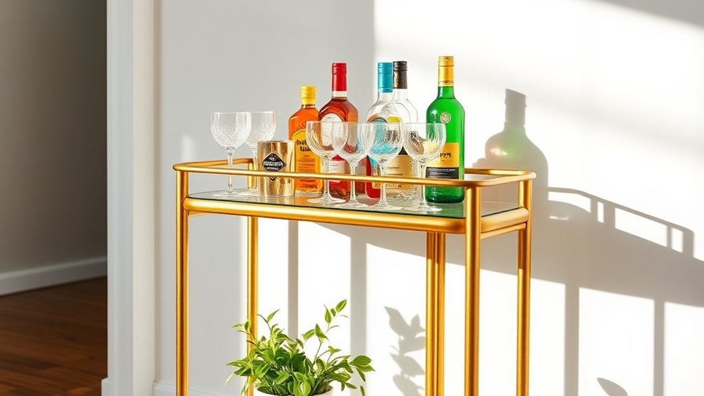 stylish portable bar cart