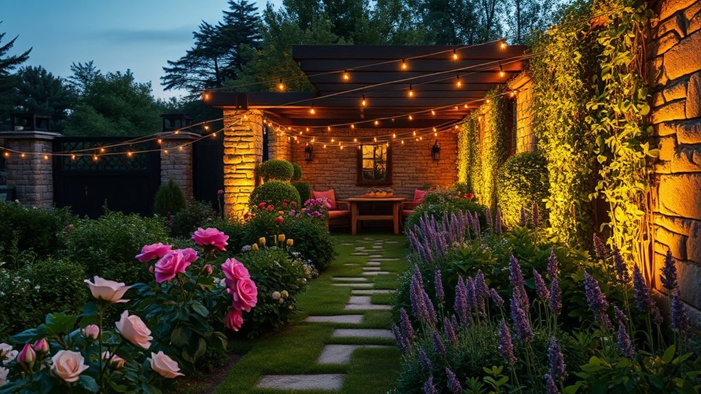 subtle nighttime garden lighting