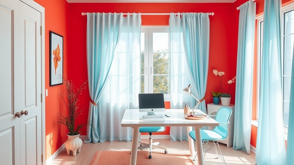 sunny coral light blue harmony