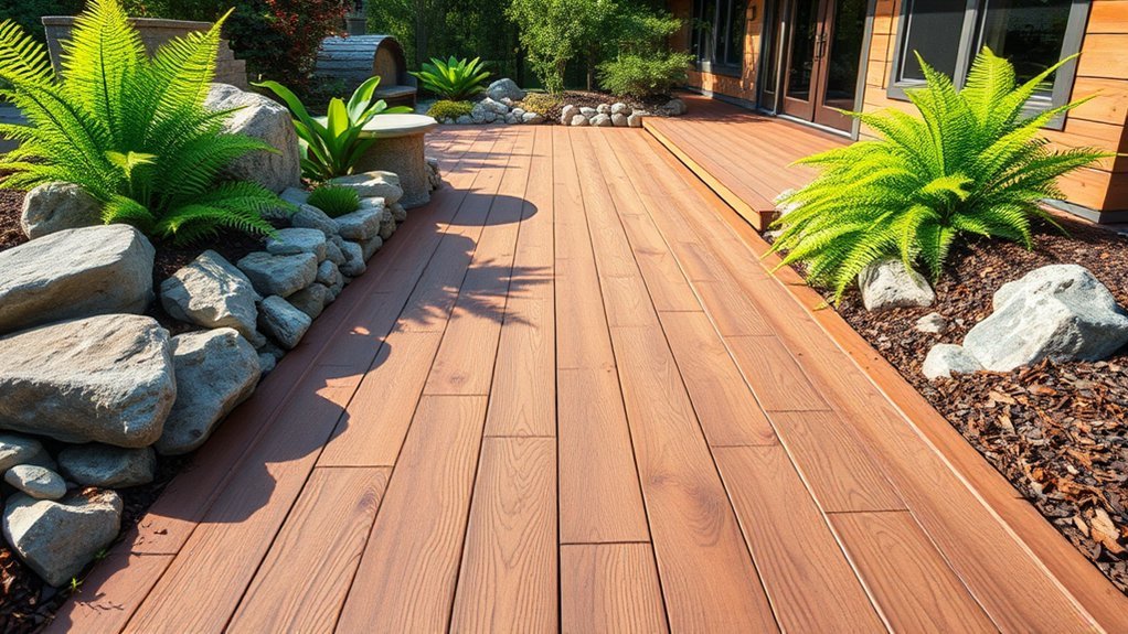 textured deck landscape design