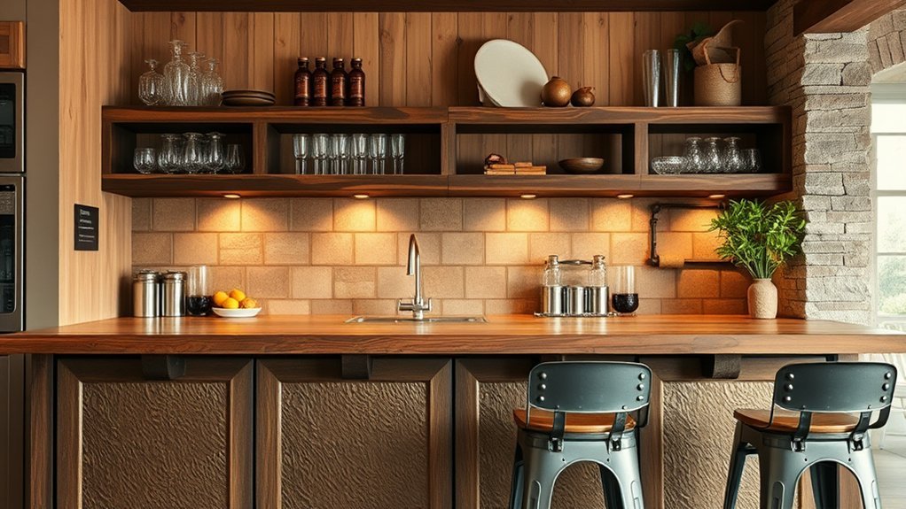 textured metal bar accents