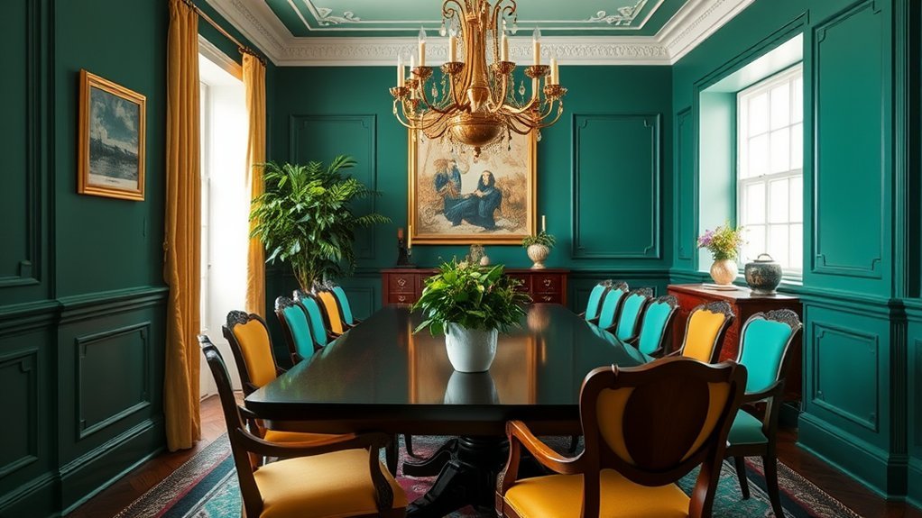 timeless vintage green dining room