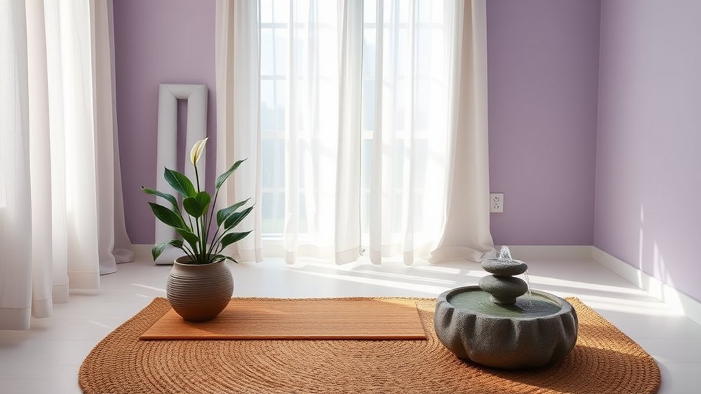 tranquil yoga practice space