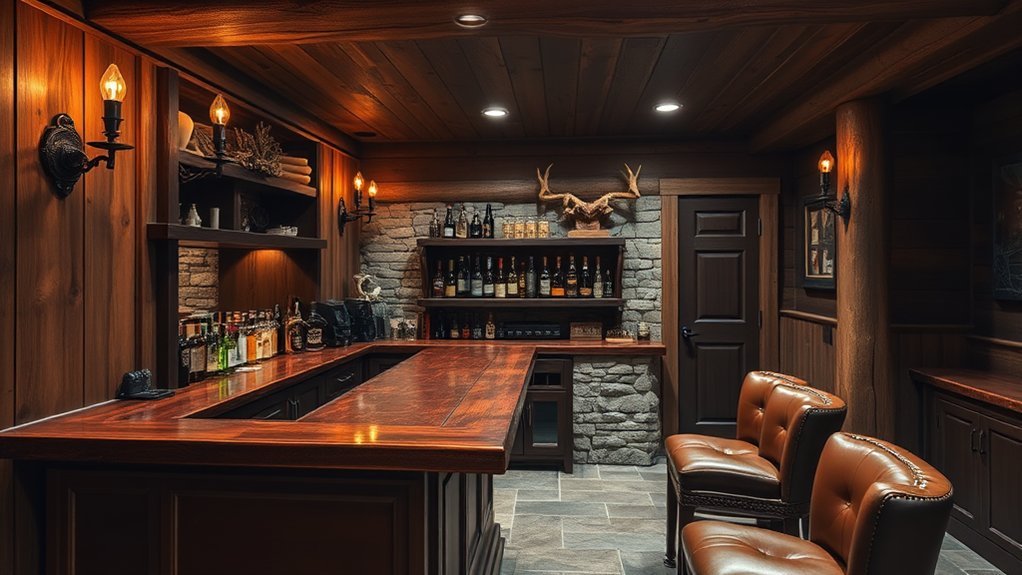 upscale lodge basement bar