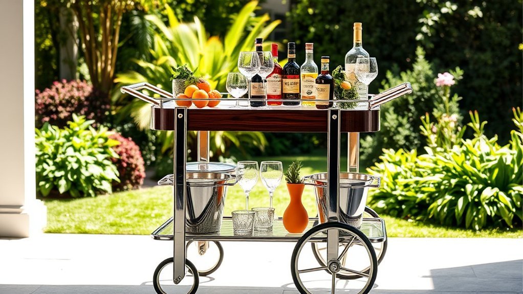 versatile rolling bar cart