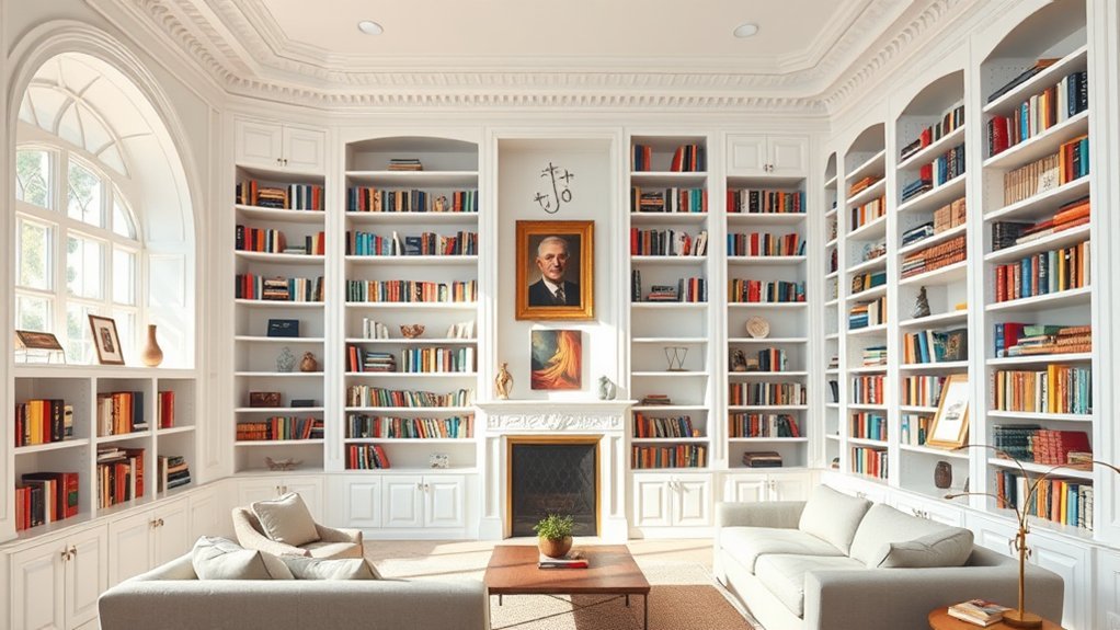 versatile white family shelves