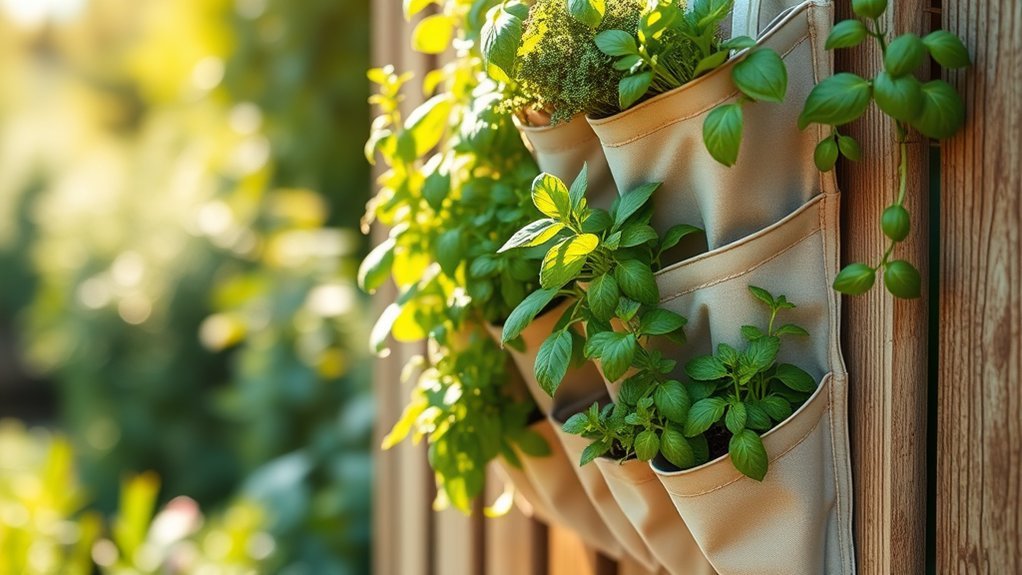vertical gardening with herbs