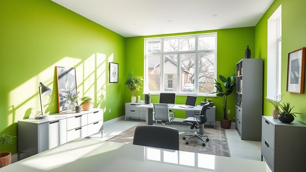vibrant green and gray