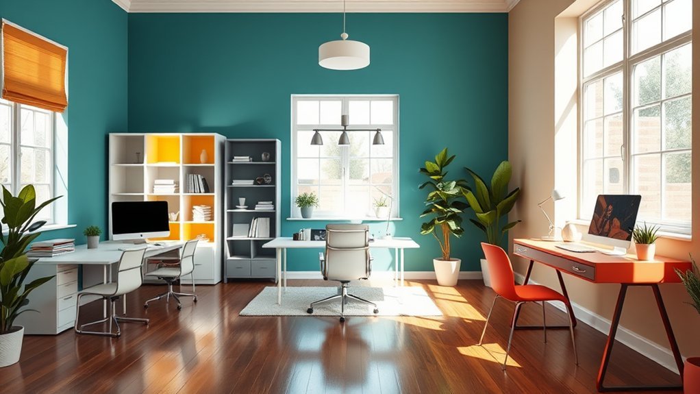 3 Inspiring Bright Home Office Color Scheme Ideas