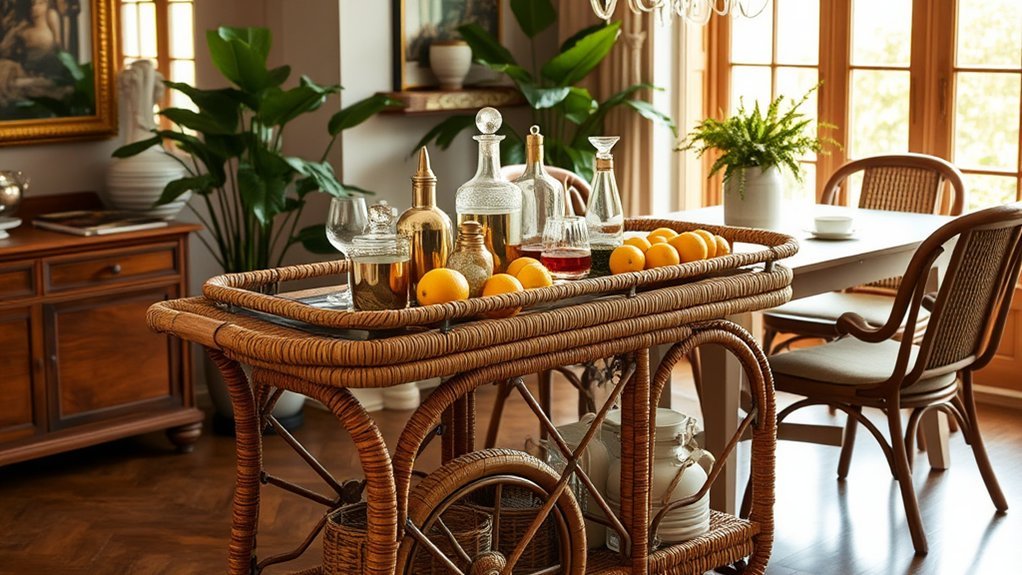 vintage rattan bar charm