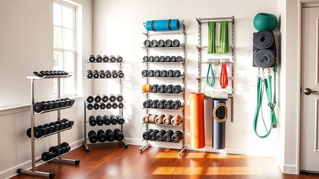 wall racks for workout storage