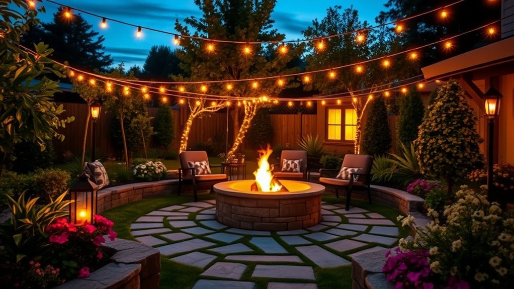 warm fire pit illumination