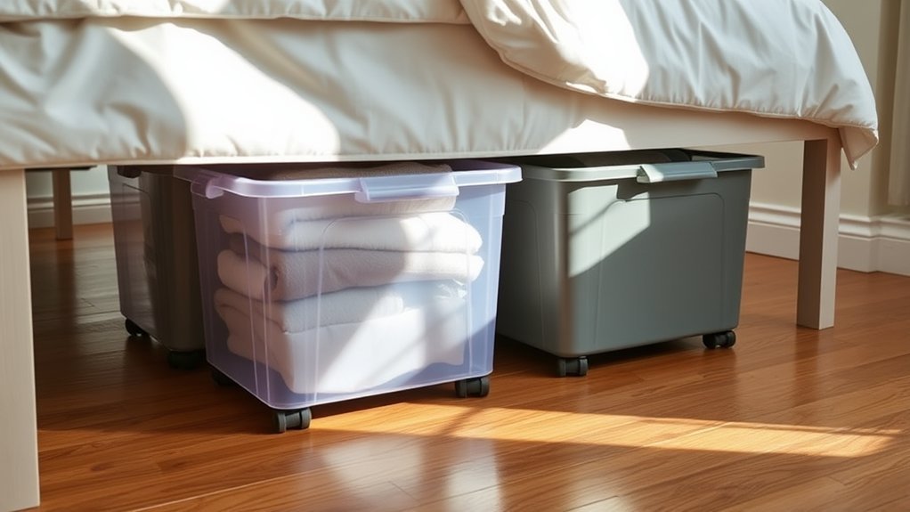 wheeled containers for under bed storage