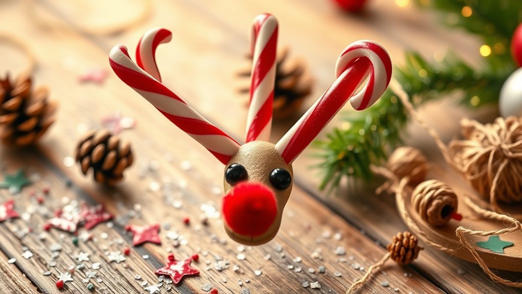 candy cane reindeer crafting