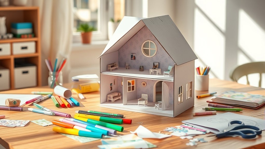 cardboard dollhouse crafting fun