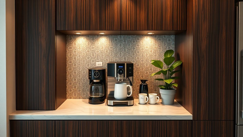 compact kitchen coffee bar