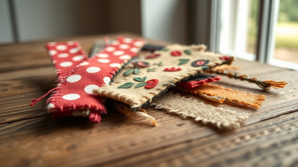 craft fabric scrap bookmarks