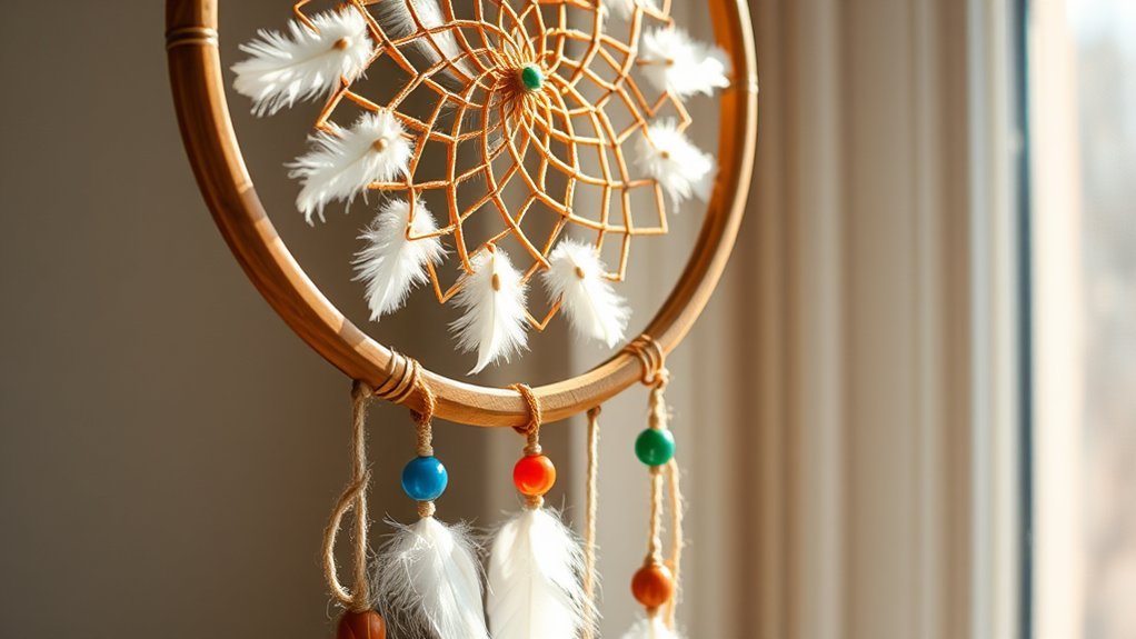 craft hoop weave feathers